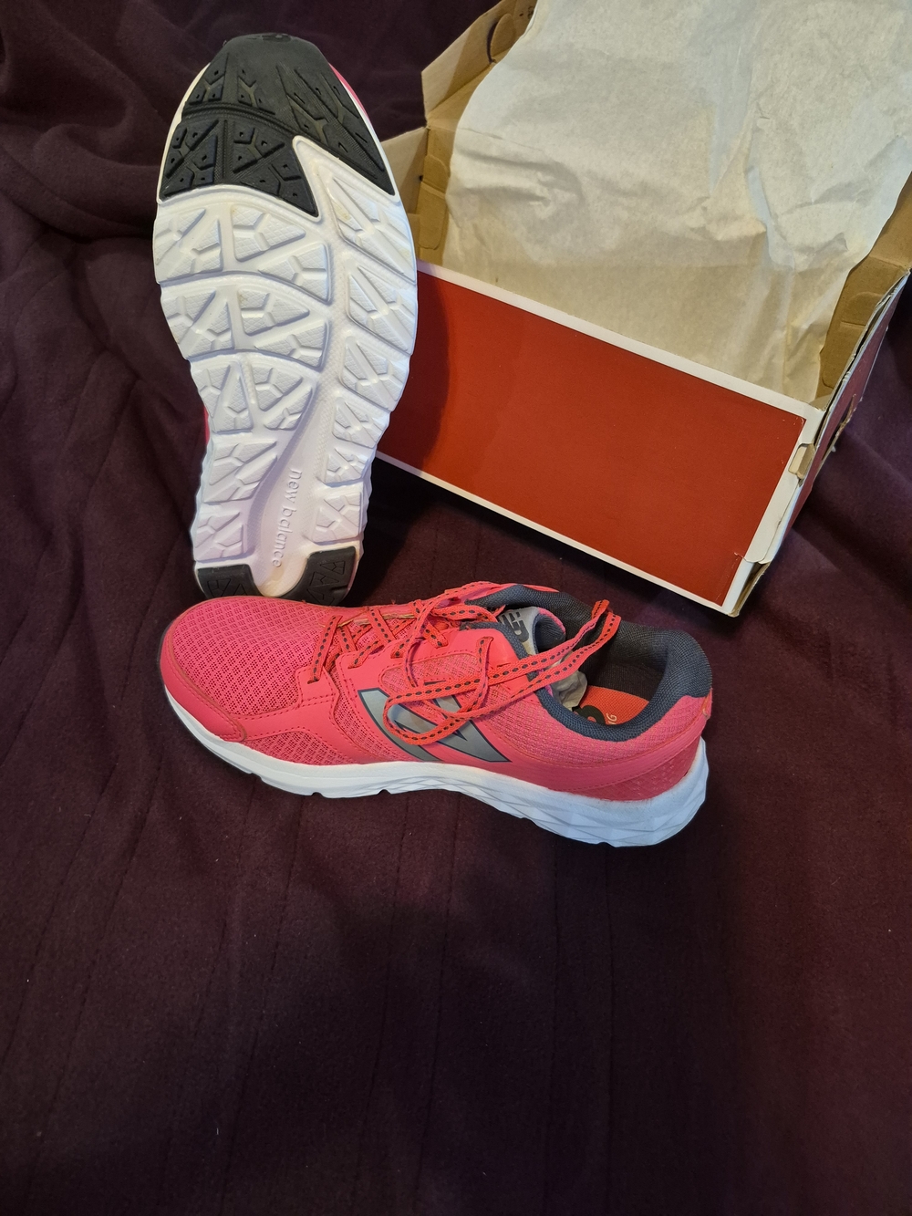 New Balance Hot Pink & Gray Women's Athletic Running Shoes
